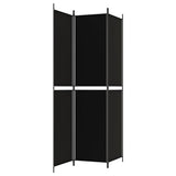 3-Panel Room Divider Black 150x220 cm Fabric