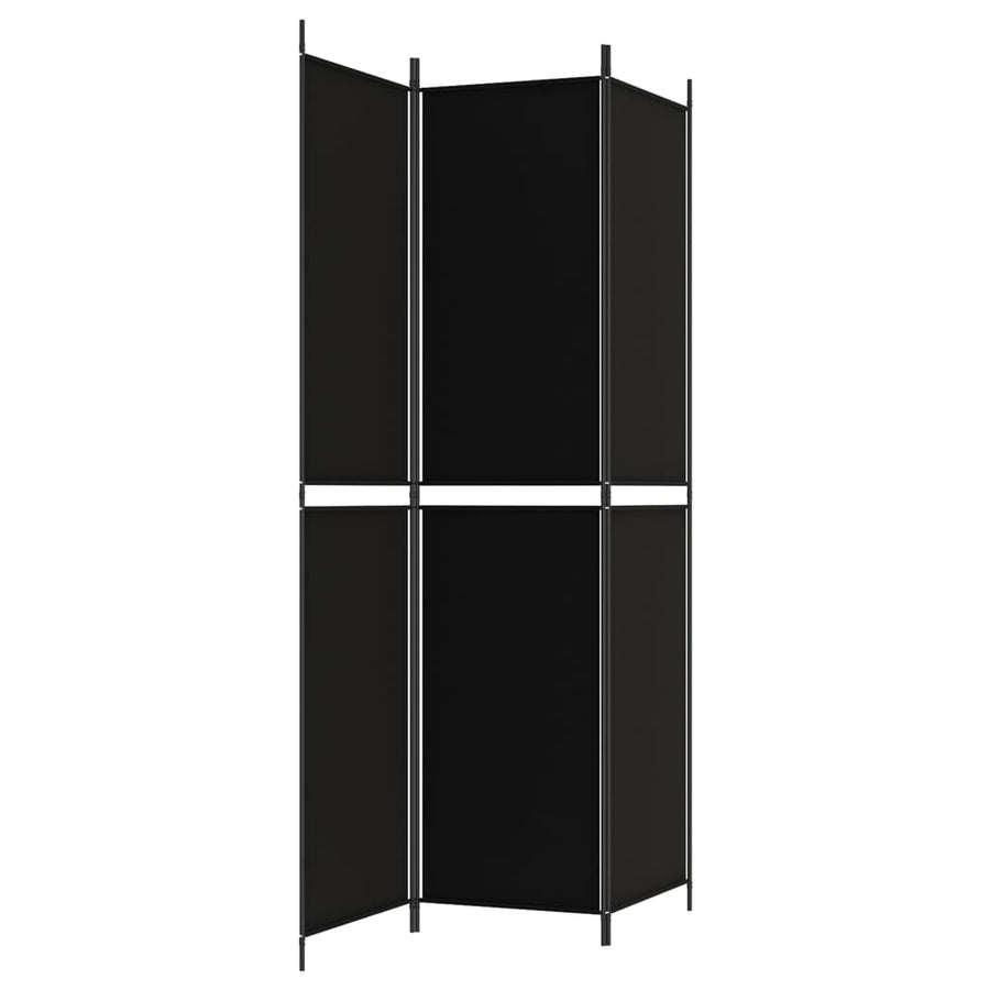 3-Panel Room Divider Black 150x220 cm Fabric