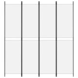 4-Panel Room Divider White 200x220 cm Fabric