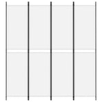 4-Panel Room Divider White 200x220 cm Fabric