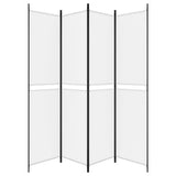 4-Panel Room Divider White 200x220 cm Fabric