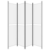 4-Panel Room Divider White 200x220 cm Fabric - Top-Down View