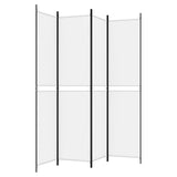 4-Panel Room Divider White 200x220 cm Fabric