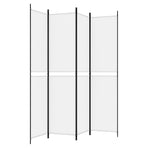 4-Panel Room Divider White 200x220 cm Fabric