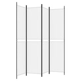 4-Panel Room Divider White 200x220 cm Fabric - 45-Degree Angle