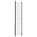 4-Panel Room Divider White 200x220 cm Fabric - Rear View