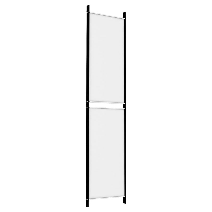 4-Panel Room Divider White 200x220 cm Fabric