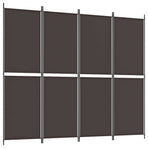 4-Panel Room Divider Brown 200x220 cm Fabric