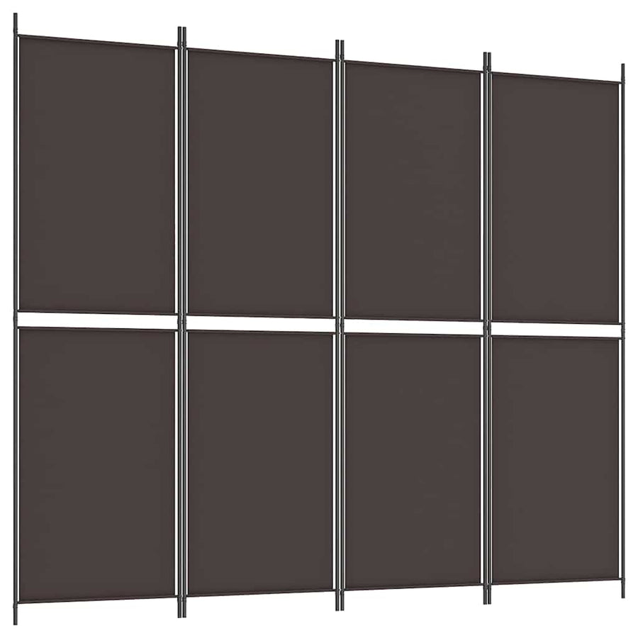 4-Panel Room Divider Brown 200x220 cm Fabric