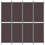 4-Panel Room Divider Brown 200x220 cm Fabric