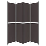 4-Panel Room Divider Brown 200x220 cm Fabric