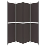 4-Panel Room Divider Brown 200x220 cm Fabric - Top-Down View