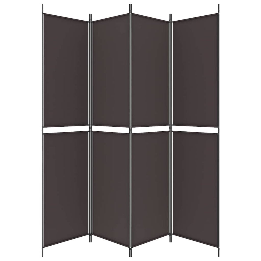 4-Panel Room Divider Brown 200x220 cm Fabric