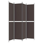 4-Panel Room Divider Brown 200x220 cm Fabric