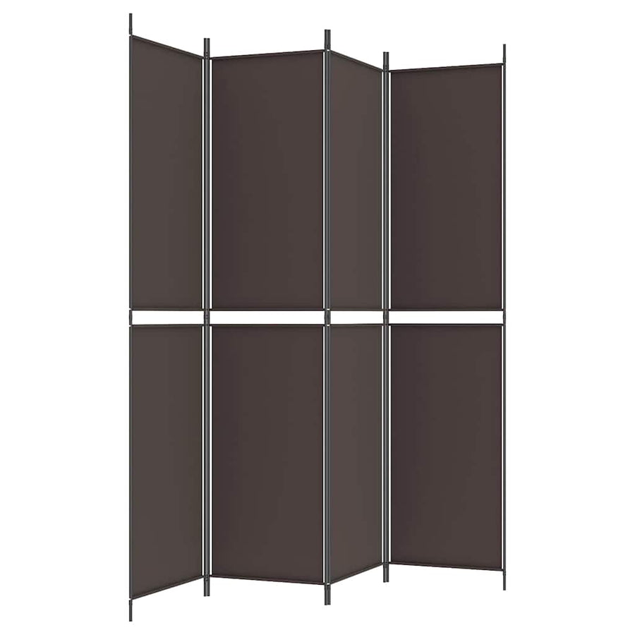 4-Panel Room Divider Brown 200x220 cm Fabric