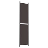 4-Panel Room Divider Brown 200x220 cm Fabric - Rear View