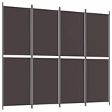 4-Panel Room Divider Brown 200x220 cm Fabric - Front View