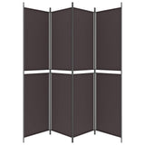 4-Panel Room Divider Brown 200x220 cm Fabric