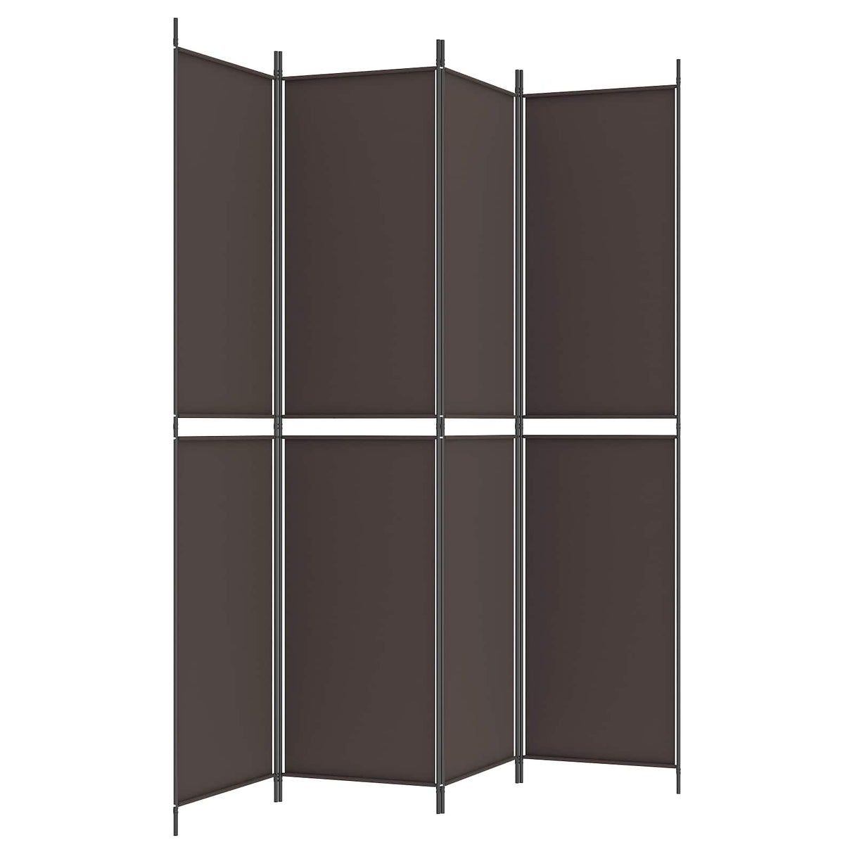 4-Panel Room Divider Brown 200x220 cm Fabric