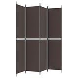 4-Panel Room Divider Brown 200x220 cm Fabric