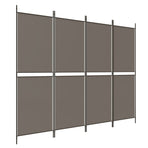 4-Panel Room Divider Anthracite 200x220 cm Fabric