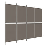 4-Panel Room Divider Anthracite 200x220 cm Fabric - Front View