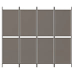 4-Panel Room Divider Anthracite 200x220 cm Fabric