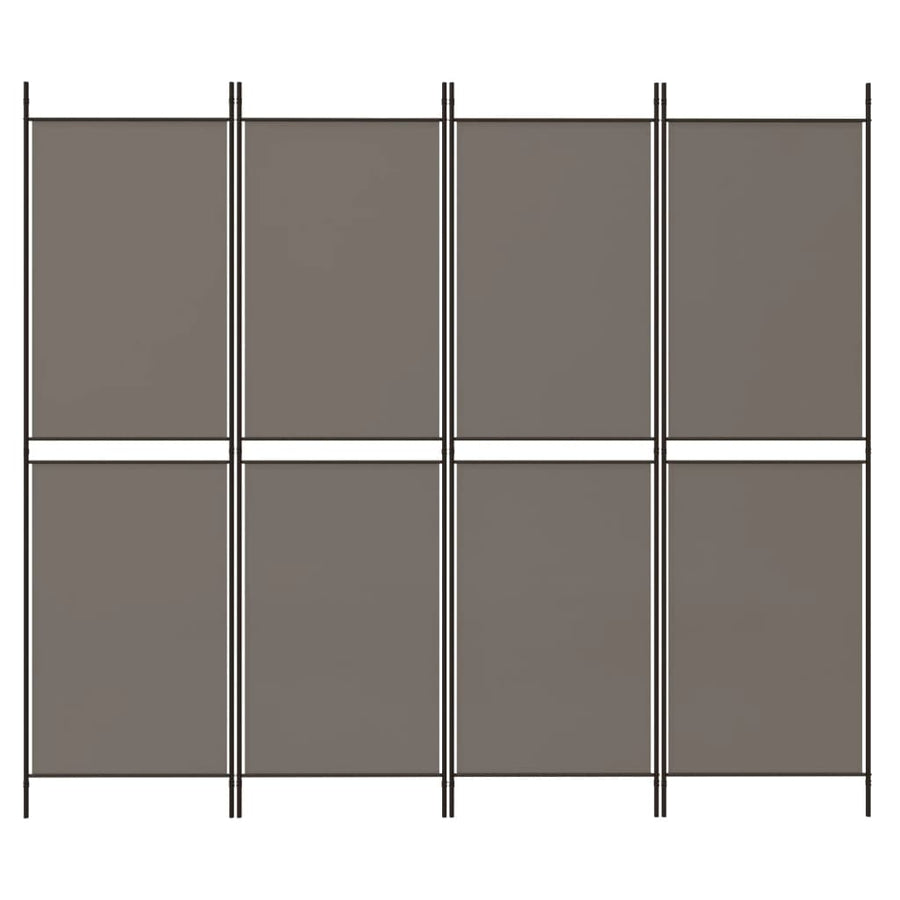 4-Panel Room Divider Anthracite 200x220 cm Fabric