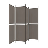4-Panel Room Divider Anthracite 200x220 cm Fabric - Top-Down View