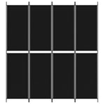 4-Panel Room Divider Black 200x220 cm Fabric