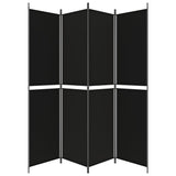 4-Panel Room Divider Black 200x220 cm Fabric - Top-Down View