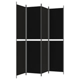 4-Panel Room Divider Black 200x220 cm Fabric - 45-Degree Angle