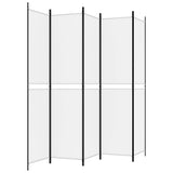 5-Panel Room Divider White 250x220 cm Fabric - 45-Degree Angle