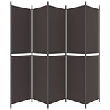 5-Panel Room Divider Brown 250x220 cm Fabric