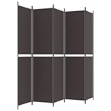 5-Panel Room Divider Brown 250x220 cm Fabric