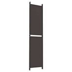 5-Panel Room Divider Brown 250x220 cm Fabric