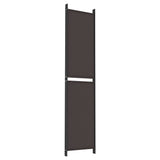 5-Panel Room Divider Brown 250x220 cm Fabric - Rear View