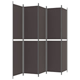 5-Panel Room Divider Brown 250x220 cm Fabric - Side View