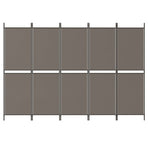 5-Panel Room Divider Anthracite 250x220 cm Fabric