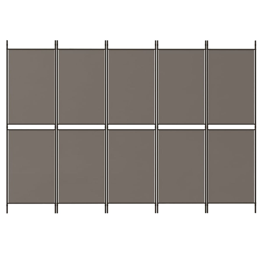 5-Panel Room Divider Anthracite 250x220 cm Fabric