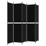 5-Panel Room Divider Black 250x220 cm Fabric
