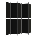5-Panel Room Divider Black 250x220 cm Fabric