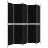 5-Panel Room Divider Black 250x220 cm Fabric - 45-Degree Angle