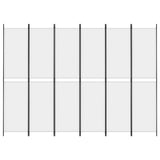 6-Panel Room Divider White 300x220 cm Fabric