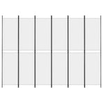 6-Panel Room Divider White 300x220 cm Fabric