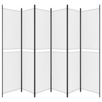 6-Panel Room Divider White 300x220 cm Fabric
