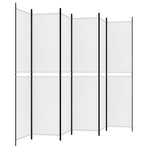 6-Panel Room Divider White 300x220 cm Fabric
