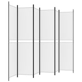 6-Panel Room Divider White 300x220 cm Fabric - 45-Degree Angle