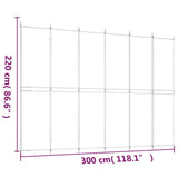 6-Panel Room Divider White 300x220 cm Fabric
