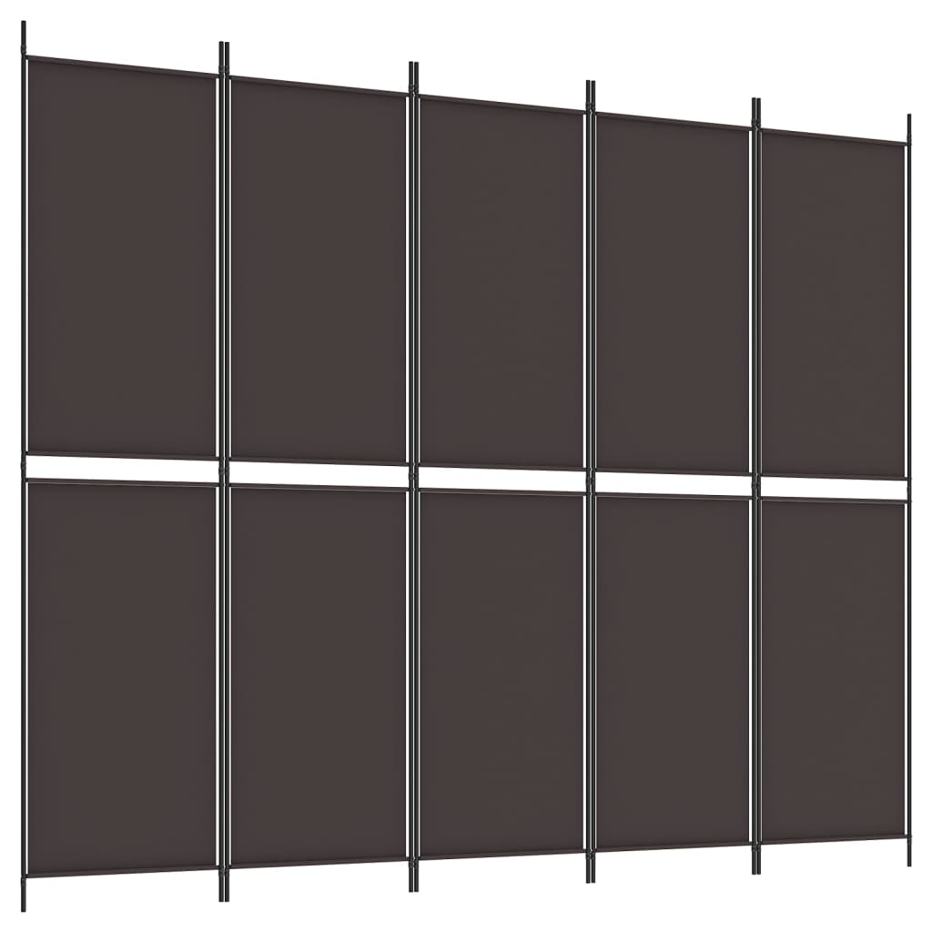 6-Panel Room Divider Brown 300x220 cm Fabric